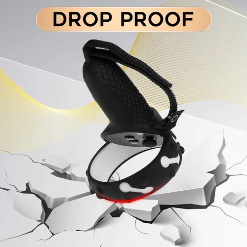 Vista 4 de 1 Pair Orzero Silicone Controller Cover Compatible for Quest 2 Anti-Throw Soft Protective VR Gaming Headset Handle - Black