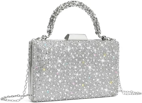 Vista 9 de CARIEDO Bolso de Mano Tipo Clutch con Lentejuelas para Mujer, Elegante Bolso de Noche con Purpurina Brillante, Cartera de Noche Llamativa