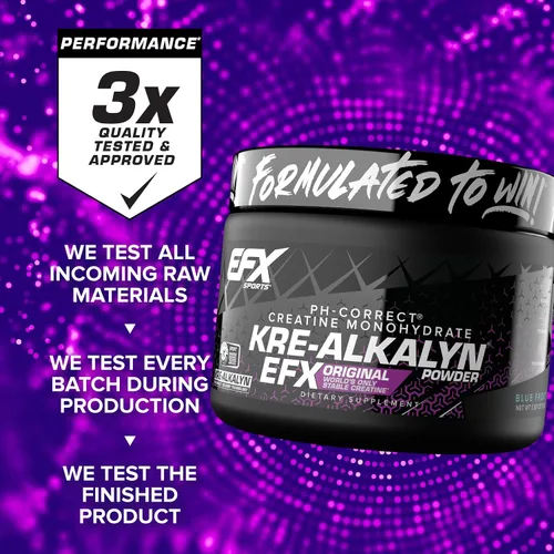 Vista 5 de EFX Sports Kre-Alkalyn EFX Powder Suplemento en polvo de monohidrato de creatina pH correcto Fuerza, crecimiento muscular y rendimiento 55