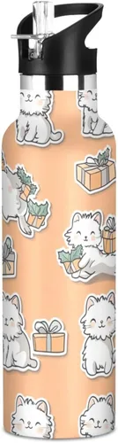 Vista 21 de Art Exotic Shorthair Cats Pink Double Wall Vacuum Insulated Bottles Water Bottles With Straws Leak-proof BPA-Free Leak Proof for Gym Sports