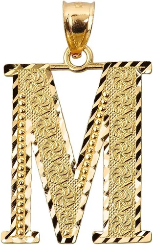 Vista 27 de Colgante personalizado de oro amarillo de 10 quilates con letras iniciales A-Z