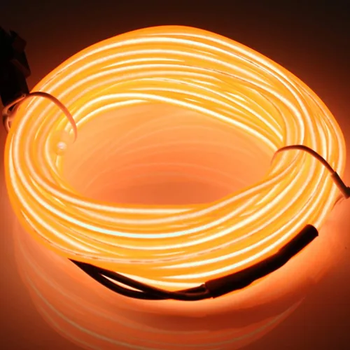 Vista 29 de JIGUOOR - Tira de luces de neón brillantes con cable EL y paquete de baterías, de 9.8 pies, 360 ° de iluminación, para bricolaje, festivales, Azul