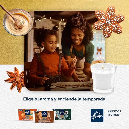 Vista 6 de Glade Vela en frasco, pan de jengibre acogedor, 4.08oz., 3
