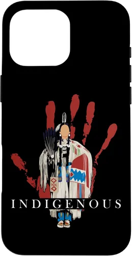 Vista 19 de Funda para iPhone 17 con diseño de sangre india de mano roja indígena nativa americana