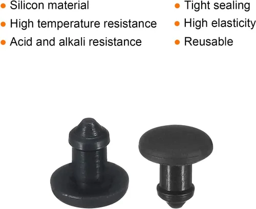 Vista 2 de MECCANIXITY Tapones de agujero de silicona con bloqueo en panel de goma tipo empotrado redondo para paneles de goma de cocina, sellos impermeables