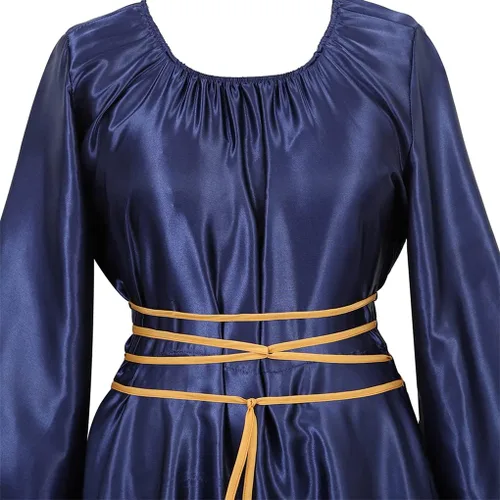 Vista 4 de Lehauya Disfraz medieval renacentista para mujer, vestido largo victoriano vintage retro