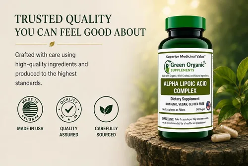 Vista 8 de Green Organic Supplements' Alpha Lipoic Acid Complex, ALA, 90 VCaps Alpha Lipoic Acid Capsules (Pack of 1)