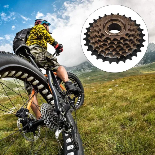 Vista 4 de Tbest Cassette,Tornillo de casete de rueda libre encendido,Conjunto de rueda eléctrica de bicicleta, rueda dentada de casete de rueda dentada de 7
