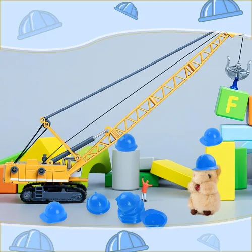 Vista 6 de Miniature Construction Hat 25Pcs, Mini Construction Doll Hats Plastic Miniature Bottle Topper Hats for Party