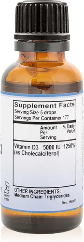 Vista 8 de Pure Mountain Botanicals Gotas líquidas de vitamina D3 de 5000 UI (125 mcg) - Gotas Kosher D3 en aceite MCT, sin OMG, sin gluten, sin sabor, 177