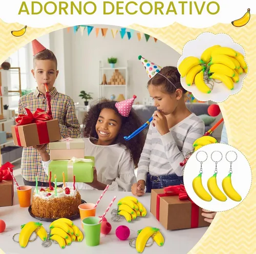 Vista 4 de Jexine - Paquete de 20 llaveros de plátano elásticos para aliviar el estrés