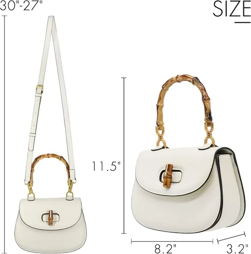 Vista 2 de Bolso de mano para mujer, bolso cruzado con asa superior en forma de bambú