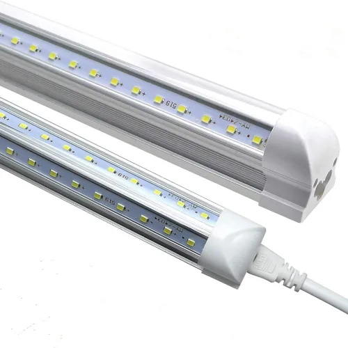 Vista 9 de Tubo de luz LED de 8 pies, tubos LED integrados T8, 72 W, 7200 lm, 6000 K, blanco frío, cubierta transparente, luz de tubo en forma de V de doble