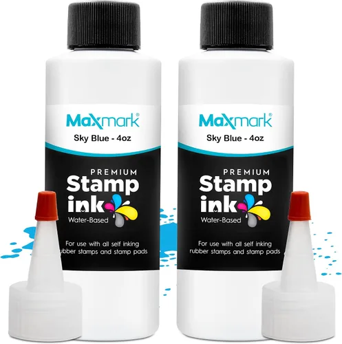 Vista 34 de MaxMark Premium - Tinta de recarga con punta de control en botella para sellos autoentintados, color negro - 1 onza