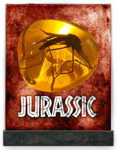 Vista 5 de VEOJEIN Mosquito in Amber Fossil Réplica peso ligero - Ventana antigua del ADN - Reliquia de la era del dinosaurio - Artefacto de resina premium