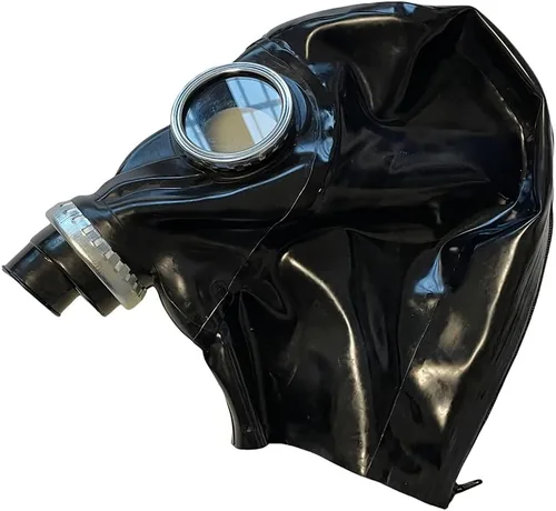 Vista 5 de ABWL Máscara de látex para cosplay, máscara steampunk de cara completa