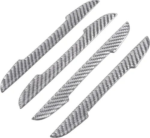 Vista 6 de 4 piezas de fibra de carbono real universal con textura de sarga tejida de 0.079 pulgadas (0.079 in) protector de borde de puerta, protector
