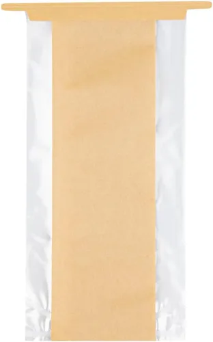 Vista 2 de Restaurantware -Bag Tek - Bolsas de corbata de estaño kraft de 4.6 x 3.5 x 12.5 pulgadas, 100 bolsas resellables para panadería, fondo plano