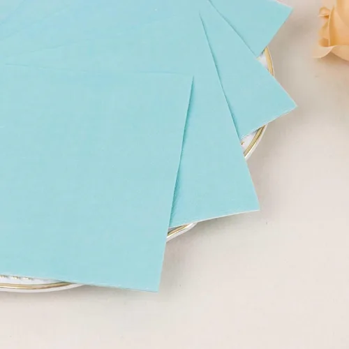 Vista 7 de Efavormart 50 Pack 5"x5" Servilletas azules de papel suaves de 2 capas, servilletas desechables para cóctel - 18 GSM