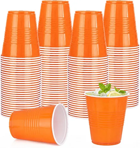 Vista 32 de WELLIFE 50 vasos de plástico dorados de 12 onzas, tazas de fiesta A-Oro