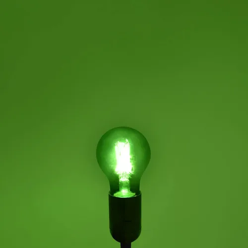 Vista 6 de LUXRITE Bombilla LED A19 Edison verde, 4.5 W (equivalente a 60 W), filamento de vidrio de color, certificación UL, base estándar E26