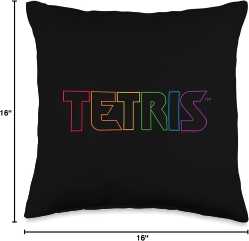 Vista 4 de Tetris Color Logo - Almohada (16 x 16 pulgadas), multicolor
