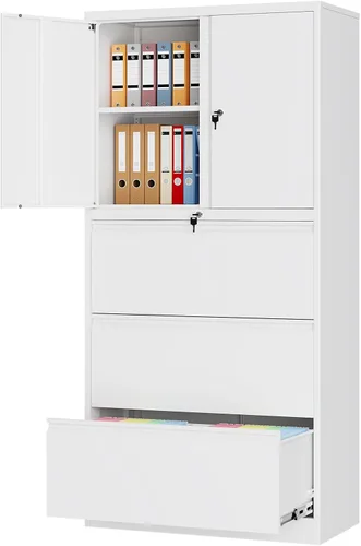 Vista 17 de Archivador de 2 cajones con cerradura, archivador vertical móvil para colgar carpetas tamaño A4/carta/legal, debajo del escritorio, pequeños