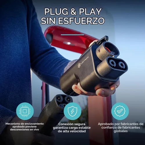 Vista 9 de Lectron NACS a CCS Adaptador para Vehículo Eléctrico con Interbloqueo - (500A/1,000V) - Compatible con Supercargadores Tesla - Carga Rápida CCS1 EV