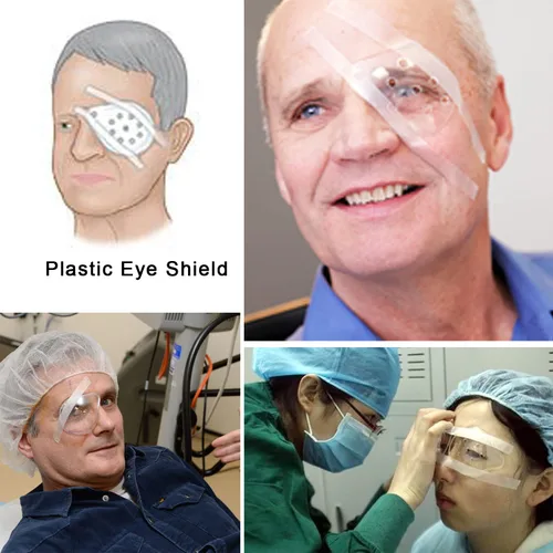 Vista 8 de Protector de ojos, 4 piezas de plástico para protección ocular para cirugía ocular, transpirable, protección ocular después de la cirugía con 1
