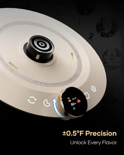 Vista 3 de Cocinare FLOW M6 Pro Hervidor Eléctrico de Cuello de Cisne, Control de Temperatura ±0.5℉ para Verter Café y Té, Interior de Acero Inoxidable