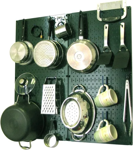 Vista 21 de Wall Control Organizador de Tablero Perforado de Cocina Estante de Almacenamiento de Ollas y Sartenes Kit de Organización con Tablero Perforado