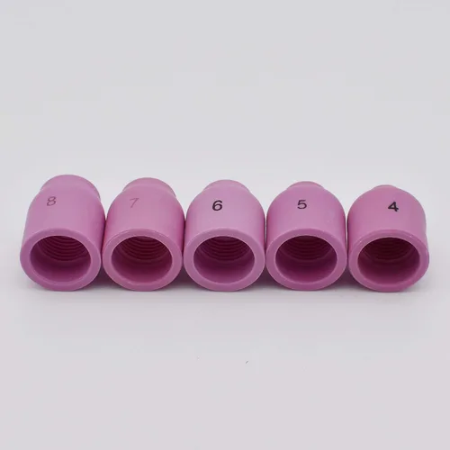 Vista 9 de 10 unids TIG lente gas alúmina boquilla cerámica taza 53n58 53n59 53n60 53n61 53n61s #4 #5 #6 # 7 #8 para la antorcha de soldadura TIG 9 20 25