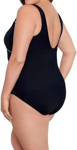Vista 4 de Longitude Traje de baño de malla con cuello alto y cuello alto para mujer, copa suave, traje de baño de una pieza