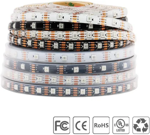 Vista 3 de WS2815 Tira de LED RGB direccionable individualmente (actualizado WS2812B) 3.2ft 144Pixels Smart Flexible Dream Luz LED de doble señal a todo