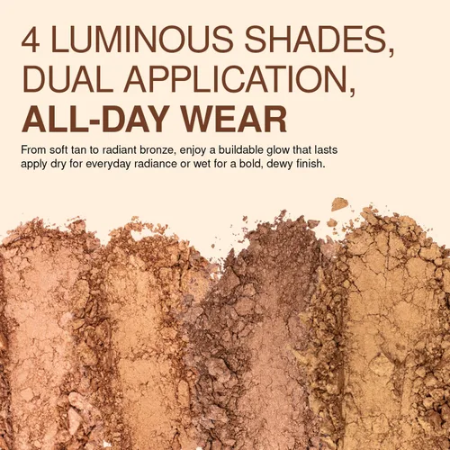 Vista 5 de Palladio Bronceador horneado, altamente pigmentado y fácil de mezclar, brillo bronceado brillante, uso seco o húmedo, dura todo el día, proporciona