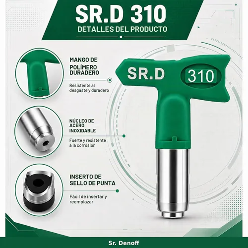 Vista 6 de SR.D Punta de repuesto de posventa para punta reversible de baja presión de acabado fino Graco FFLP RAC X (110)