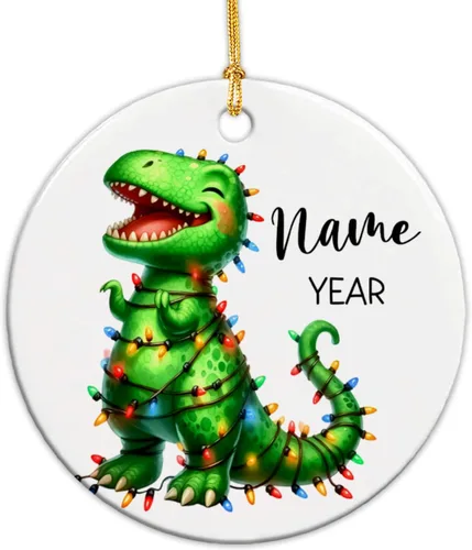 Vista 14 de Adornos de Navidad personalizados de vaca para niños, adornos personalizados de la primera Navidad del bebé de vaca para recién nacido, adorno