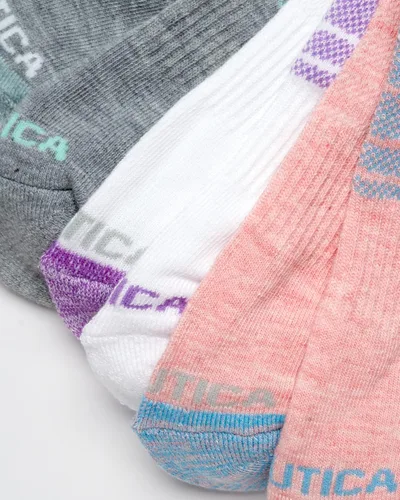 Vista 4 de Nautica Calcetines para mujer - Calcetines de corte bajo con cojín atlético paquete de 6