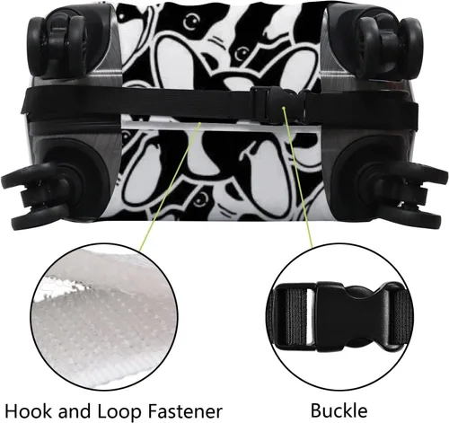 Vista 3 de Funda de equipaje antiarañazos para equipaje de 18 a 32 pulgadas protector de maleta elástica lavable funda duradera para maleta Bulldog Francés S