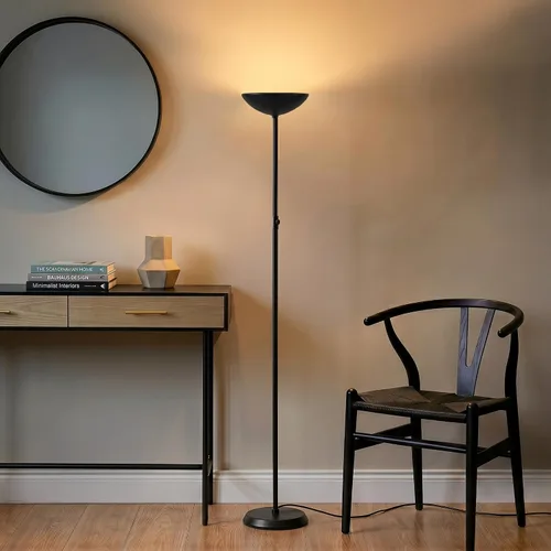 Vista 6 de Brightech SkyLite - Lámpara de pie LED, lámpara de pie súper brillante para salas de estar y oficinas, lámpara de antorcha alta regulable de 3 vías