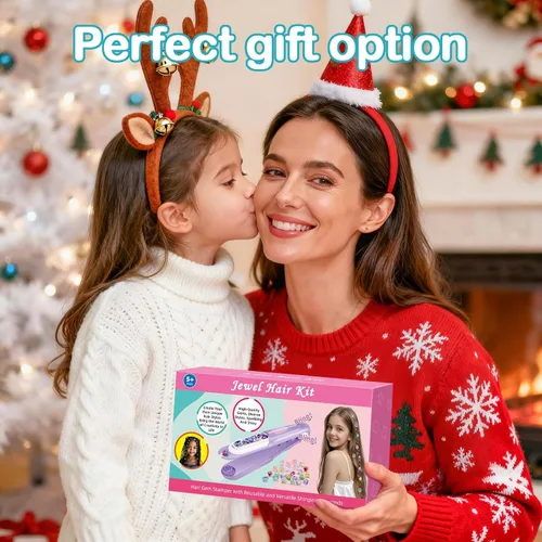 Vista 5 de Kit de Estampador de Gemas para el Cabello - Joyas Brillantes para el Cabello para Juguetes de Niñas - Accesorios para el Cabello con Diamantes