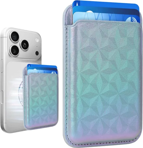 Vista 49 de Cartera de cuero Mag-Safe RFID magnética más resistente para la serie iPhone 17, accesorios Mag-Safe que se adhieren a la serie de iPhone Verde claro