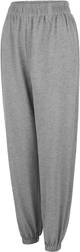 Vista 3 de Pantalones deportivos para mujer, con bolsillos, cintura alta, para gimnasio, atlético, pantalones deportivos para descansar, Gris