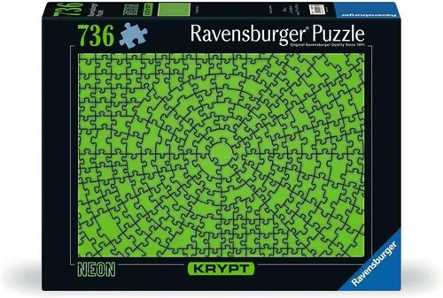 Vista 5 de Ravensburger Krypt - Rompecabezas de desafío misterioso verde neón para adultos a partir de 12 años, 736 piezas