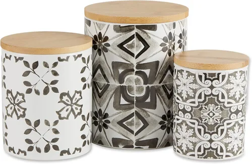 Vista 11 de DII Soporte de cerámica para utensilios de cocina, patrón de mármol negro