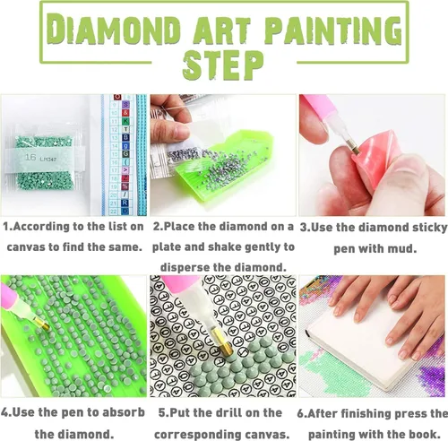 Vista 5 de Kaliosy Kits de arte de diamantes 5D para adultos, coloridas bolas de estrellas por números, pintura de diamantes, planeta, bricolaje, taladro