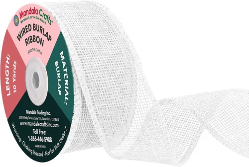 Vista 100 de Mandala Crafts Cinta de arpillera negra de 1.5 pulgadas de ancho para manualidades, rollo de 20 yardas de cinta rústica de arpillera para coronas