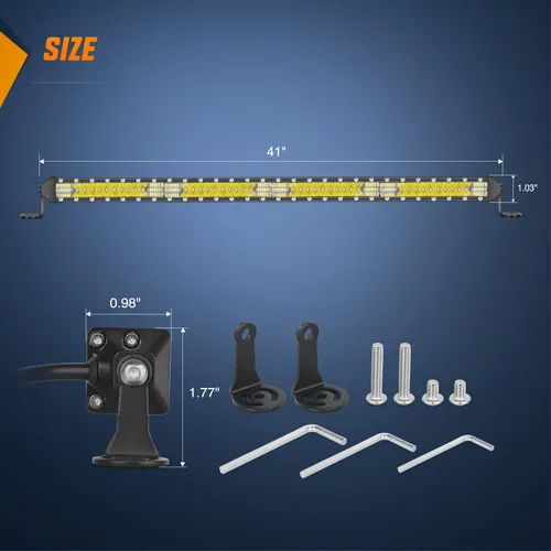 Vista 2 de Nilight Barra de luz LED delgada de 40 pulgadas, 104 LED, de una sola fila, combo Spot Flood de luces antiniebla, luces de conducción, luces