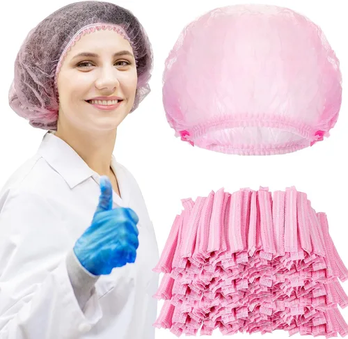 Vista 10 de Yahenda 1000 unidades desechables Bouffant gorras a granel redes de pelo de 21 pulgadas no tejidas para servicio de alimentos, restaurante