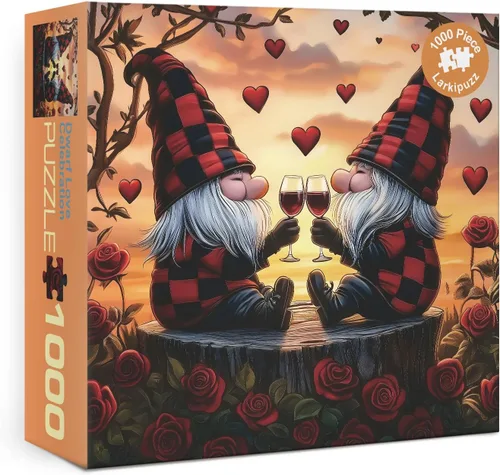 Vista 12 de Rompecabezas Gracioso de Gnomo de Café de 1000 Piezas para Adultos, Rompecabezas Gracioso de Elfo de Arte de Taza de Cupcake, Rompecabezas Difícil